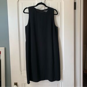 Vince Black Sleeveless Shift Dress with Pockets and Leather-lined Back Zip - 12